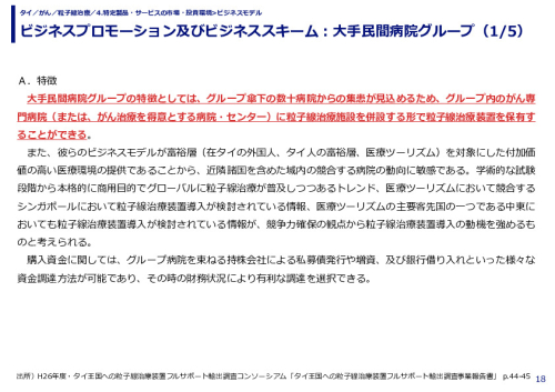 ビジネスプロモーション及びビジネススキーム：大手民間病院グループ（1/5）