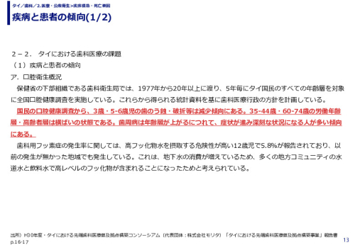疾病と患者の傾向(1/2)