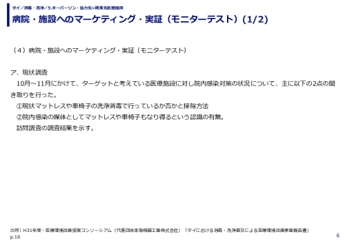 病院・施設へのマーケティング・実証（モニターテスト）