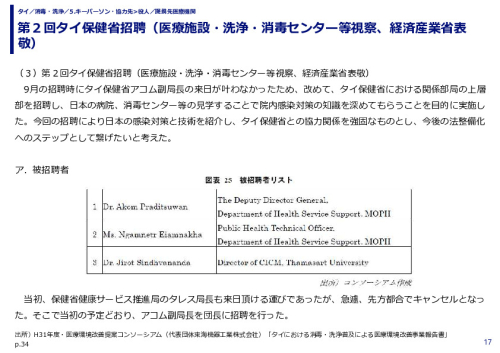第２回タイ保健省招聘（医療施設・洗浄・消毒センター等視察、経済産業省表敬）