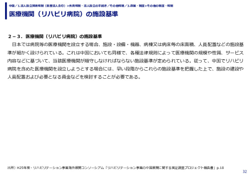 医療機関（リハビリ病院）の施設基準