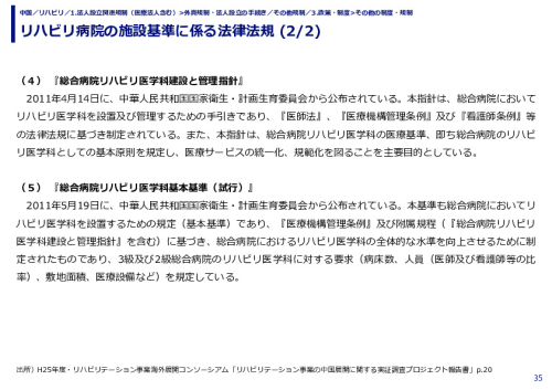 リハビリ病院の施設基準に係る法律法規