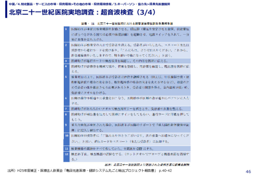 北京二十一世紀医院実地調査：超音波検査