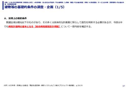 建物等の基礎的条件の調査・企画