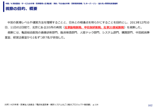 視察の目的、概要