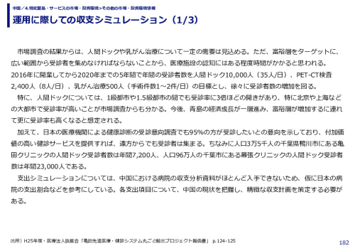 運用に際しての収支シミュレーション