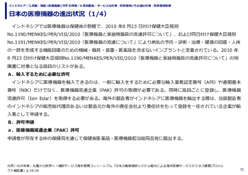 日本の医療機器の進出状況