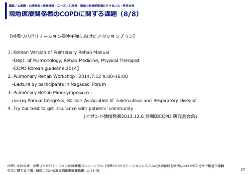 現地医療関係者のCOPDに関する課題