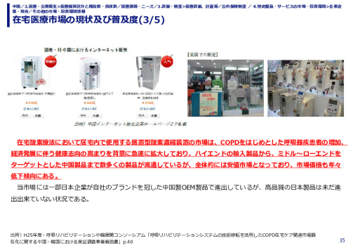 在宅医療市場の現状及び普及度