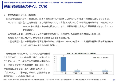 好まれる施設のスタイル