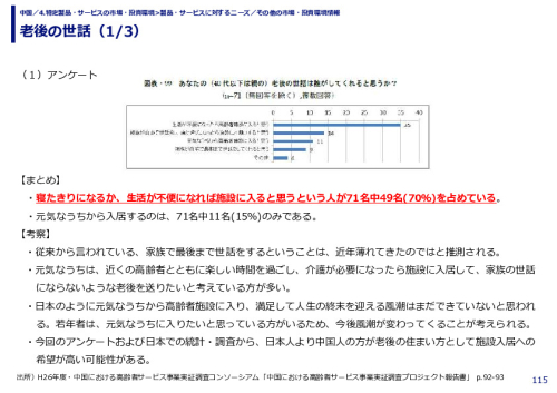 老後の世話