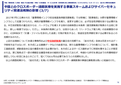 中国とのクロスボーダー遠隔医療を実施する事業スキームおよびサイバーセキュリティ関連法規制の影響