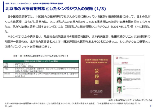 北京市の医療者を対象としたシンポジウムの実施