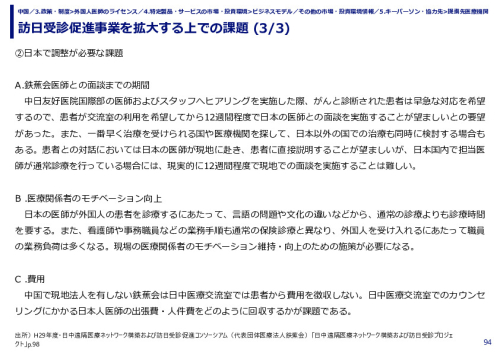 訪日受診促進事業を拡大する上での課題 