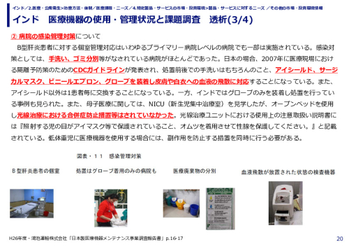 インド　医療機器の使用・管理状況と課題調査　透析