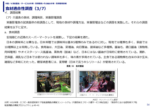 食材適合性調査