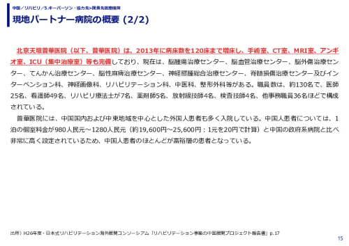 現地パートナー病院の概要 (1/2)