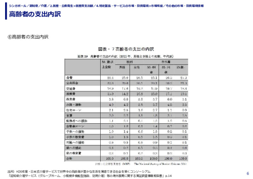 高齢者の支出内訳 