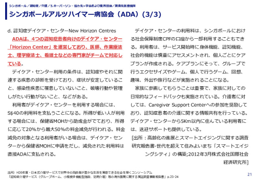 シンガポールアルツハイマー病協会（ADA）