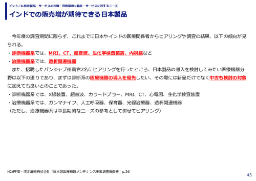 インドでの販売増が期待できる日本製品