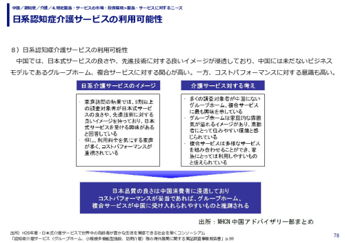 日系認知症介護サービスの利用可能性