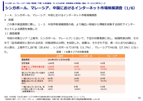 シンガポール、マレーシア、中国におけるインターネット市場規模調査