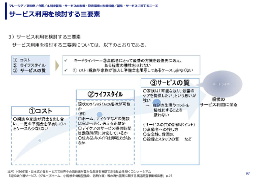 サービス利用を検討する三要素