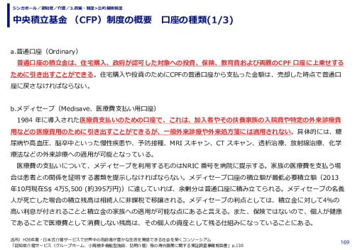 中央積立基金 （CFP）制度の概要　口座の種類