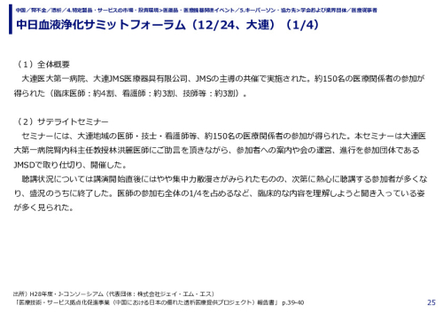 中日血液浄化サミットフォーラム（12/24、大連）（1/4）
