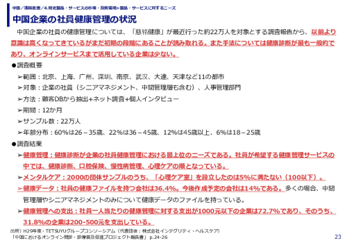 中国企業の社員健康管理の状況