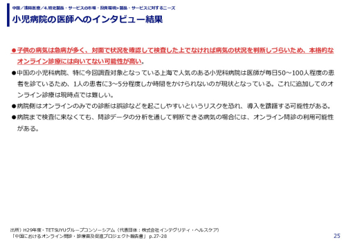 小児病院の医師へのインタビュー結果