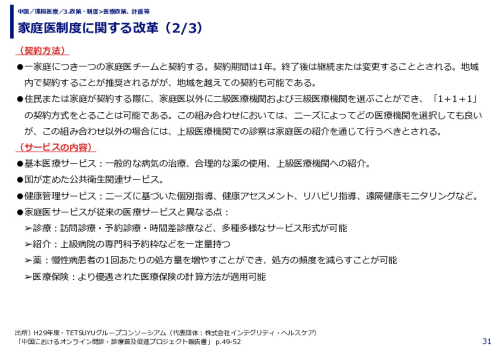 家庭医制度に関する改革（1/3）