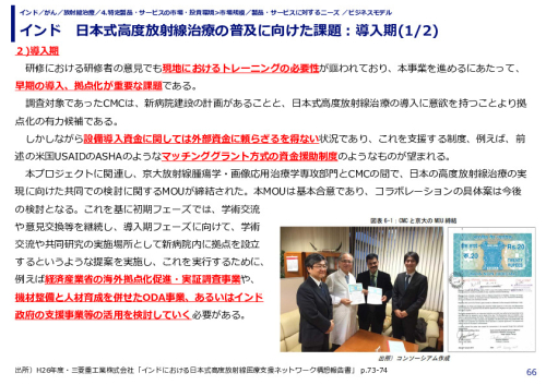 インド　日本式高度放射線治療の普及に向けた課題：導入期(1/2)