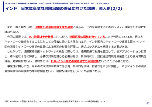 インド　日本式高度放射線治療の普及に向けた課題：導入期(1/2)