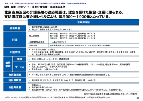 制度・政策｜注目ワード｜長期介護保険｜北京市の事例