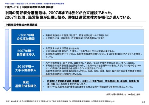 介護サービス｜中国高齢者施設の発展経緯