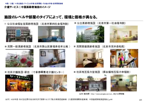 介護サービス｜中国高齢者施設のイメージ