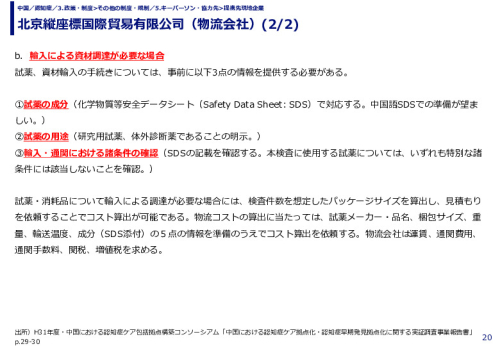 北京縦座標国際貿易有限公司（物流会社）