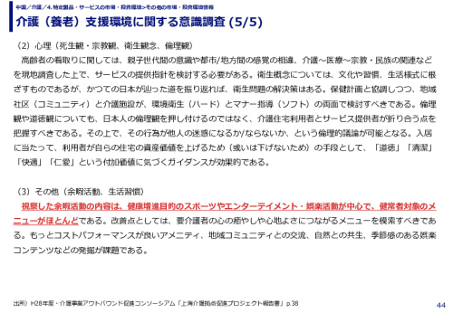 介護（養老）支援環境に関する意識調査