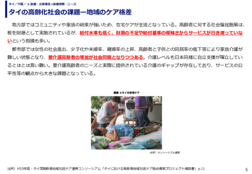 タイの高齢化社会の課題ー地域のケア格差