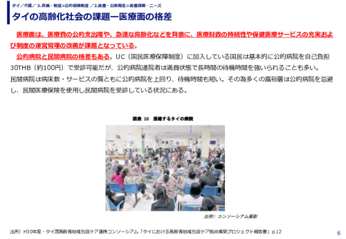 タイの高齢化社会の課題ー医療面の格差