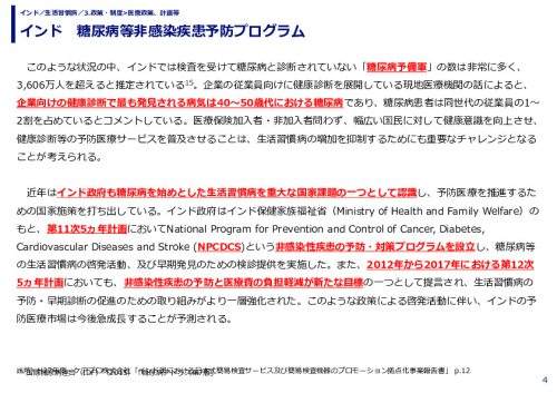 インド　糖尿病等非感染疾患予防プログラム