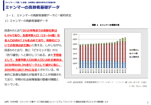 ミャンマーの高齢者基礎データ