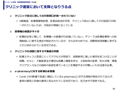 クリニック運営において支障となりうる点