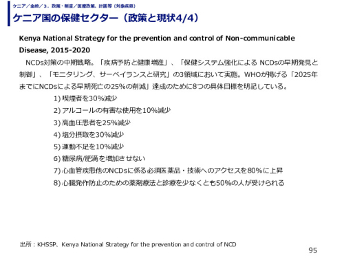 ケニア国の保健セクター（政策と現状）