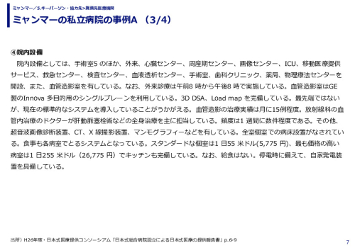 ミャンマーの私立病院の事例A