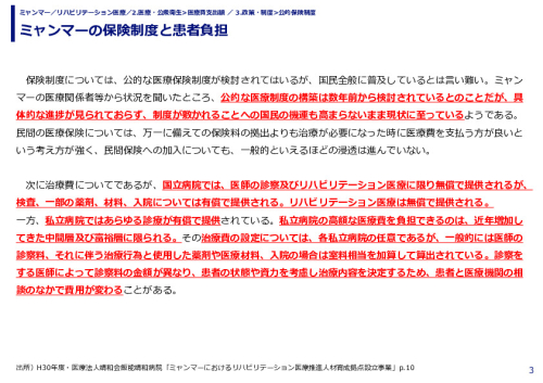 ミャンマーの保険制度と患者負担