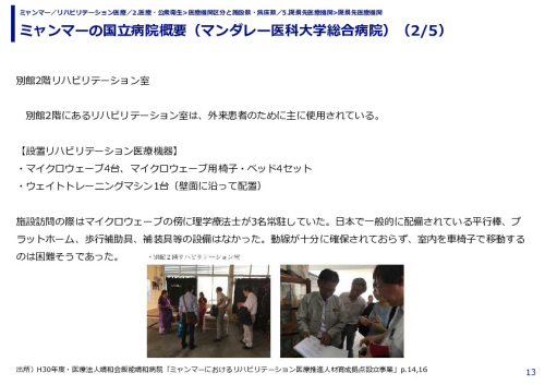 ミャンマーの国立病院概要（マンダレー医科大学総合病院）