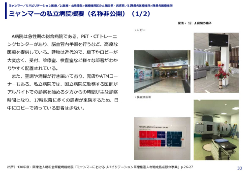 ミャンマーの私立病院概要（名称非公開）