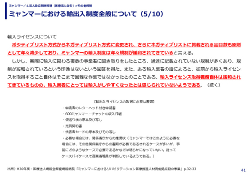 ミャンマーにおける輸出入制度全般について